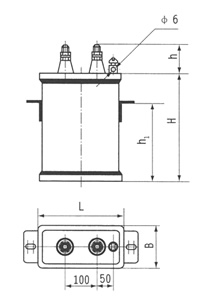 BKMJ電力機車專用電容器尺寸圖