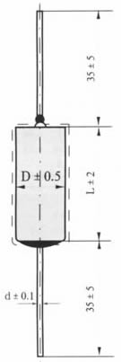 CA型固體電解質燒結鉭電容器尺寸圖